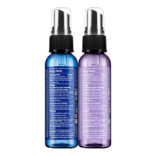 Dr. Bronner's Hand Sanitizer Spray Pack - Organic Lavender & Peppermint, No Harsh Chemicals - 6-Pack