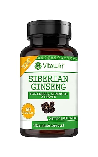 Sheltr Siberian Ginseng Supplement - Boost Energy, Immunity, Brain Function - 500mg, 60 Veg Capsules