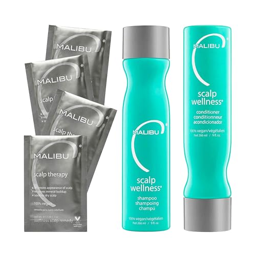 Malibu C Hair Care Set - Soothing Shampoo & Conditioner for Dry Scalp, Vitamin C Complex - 33.8oz