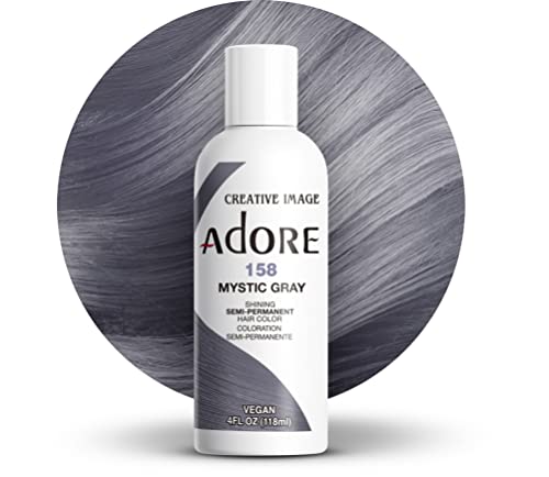 Adore Semi-Permanent Hair Color - Vibrant Mystic Gray, Vegan & Cruelty-Free - 4 Fl Oz