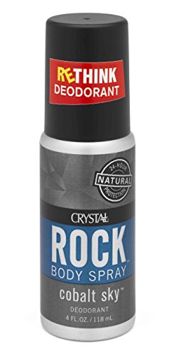 Crystal Rock Body Spray for Men - Natural Odor Prevention, Hypoallergenic, Cobalt Sky - 4oz