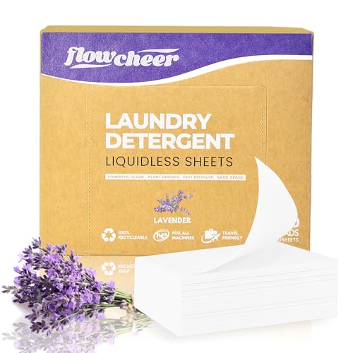 Flowcheer Laundry Detergent Sheets - Powerful Stain Removal, Plant-Based Formula - 100 Sheets