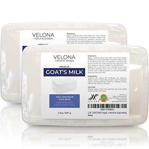 Velona Goat Milk Soap Set - Moisturizing, Non-GMO, Cruelty-Free, 4 LB Melt and Pour