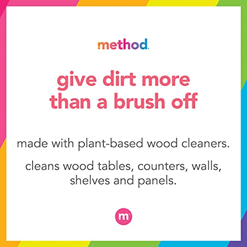 Method Daily Hardwood Cleaner - Plant-Based Dust & Grime Remover, Almond Scent - 4 x 28oz