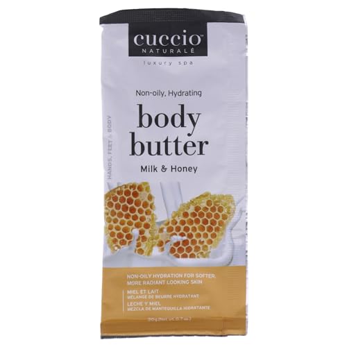 Cuccio Naturale Body Butter - 24-Hour Hydration, Milk & Honey - 0.7 oz for Soft Skin