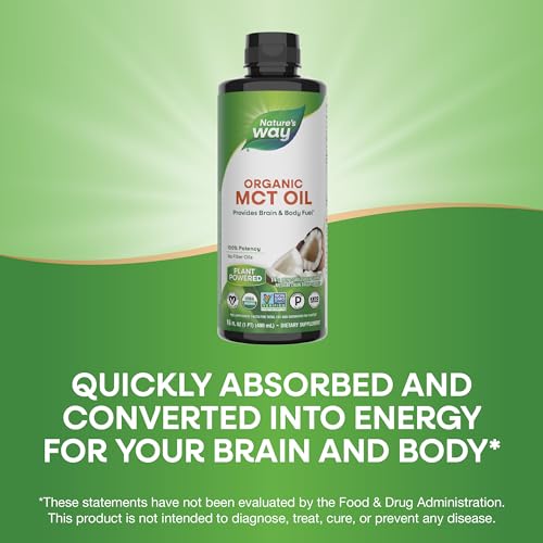 Nature's Way MCT Oil - Energy Boosting Coconut Oil, Non-GMO, Keto & Paleo Certified - 16 Fl Oz