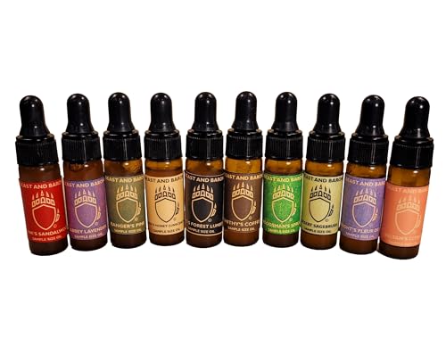 Beast and Baron Premium Beard Oil - Nourishing All Natural Formula, Small Business - Sample Pack