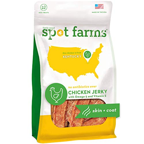 Spot Farms Chicken Jerky Dog Treats - Supports Skin & Coat Health, Human-Grade - 12oz