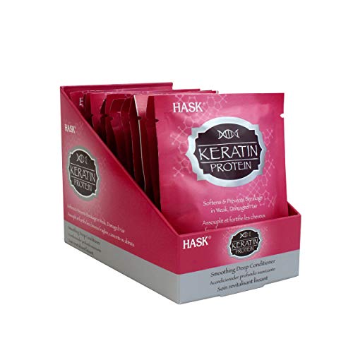 HASK Keratin Deep Conditioner - Restores Shine & Reduces Breakage, Fruity Floral Scent - Pack of 12