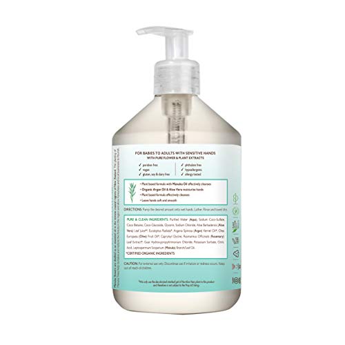 Babo Botanicals Hand Soap - Moisturizing Eucalyptus & Manuka Oil, Hypoallergenic - 12oz