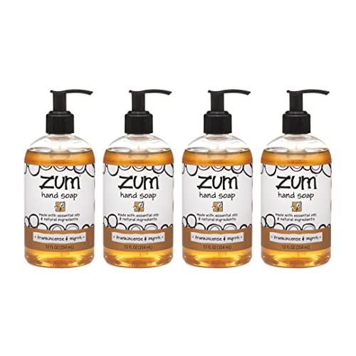 Zum Indigo Wild Hand Soap - Natural Ingredients, Frankincense & Myrrh Scent - 12 oz (4 Pack)