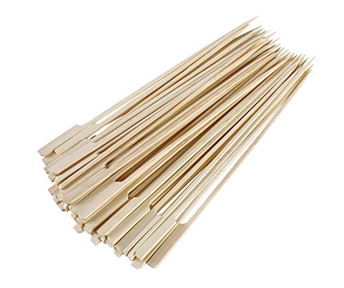 Gmark Bamboo Paddle Skewers - Durable, Food-Safe, Versatile for BBQ & Grilling - 12" 100pc