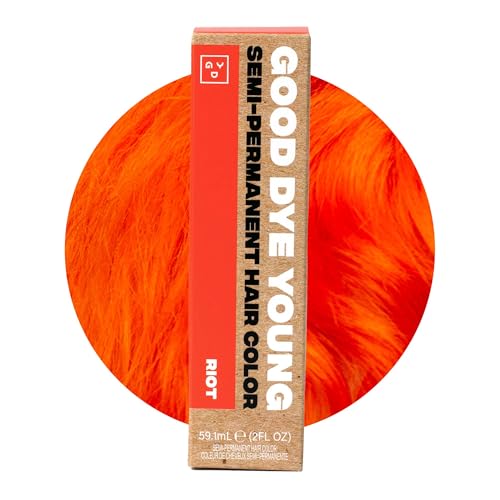 Good Dye Young Semi Permanent Hair Dye - Vibrant Riot Orange, Conditioning, UV Protective - 4oz