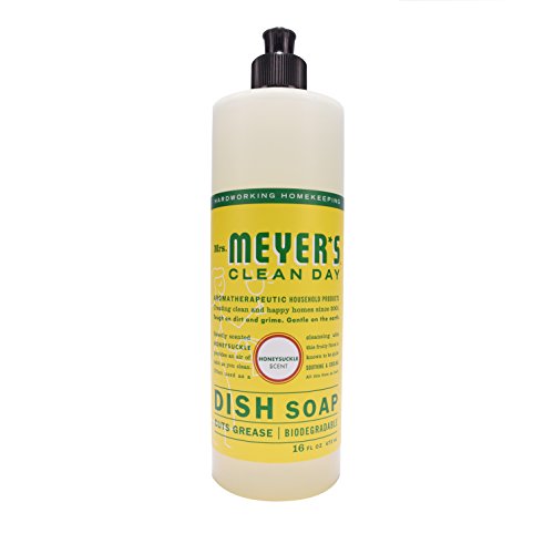 Mrs. Meyer's Clean Day Dish Soap - Removes Grease, Plant-Derived, Honeysuckle - 16 fl. oz