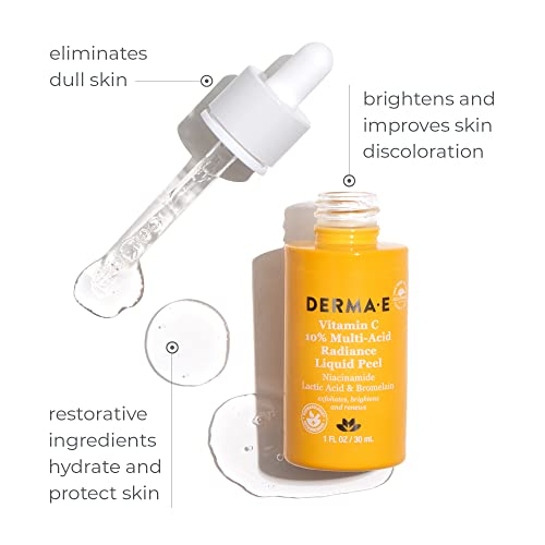 DERMA E Vitamin C Multi-Acid Peel - Exfoliating, Hydrating Formula for Dull Skin - 1 Fl Oz