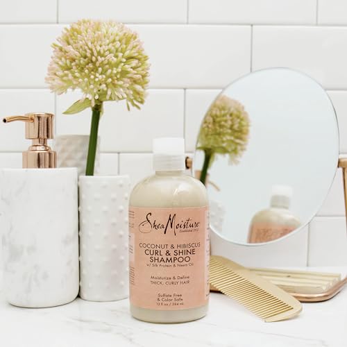 SheaMoisture Curl & Shine Shampoo - Hydrates & Defines Curls, Fair Trade Ingredients - 13oz