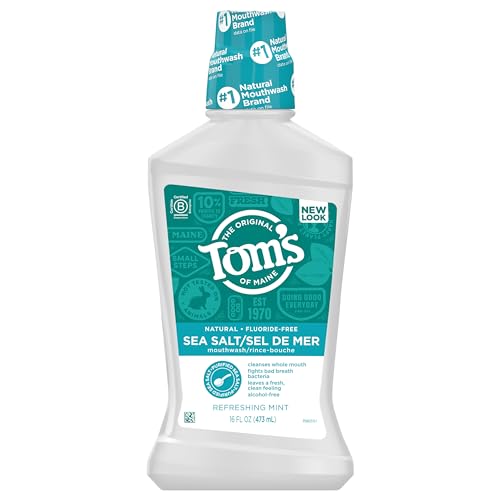 Tom's of Maine Mouthwash - Fresh Breath with Natural Ingredients, Alcohol-Free - 16oz (Pack of 3)