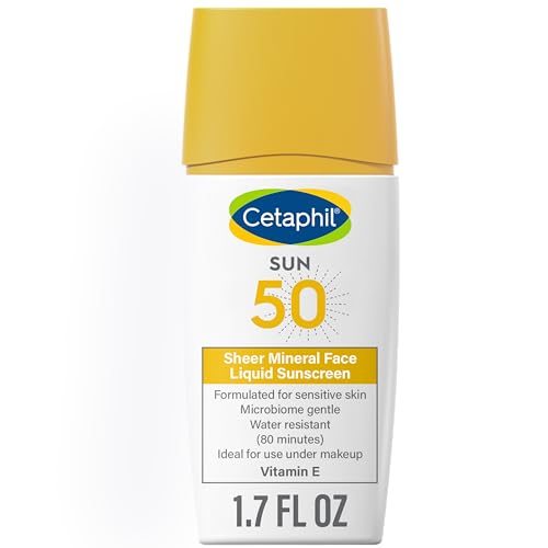 Cetaphil Mineral Sunscreen for Sensitive Skin - SPF 50, Hydrating, Reef Safe - 1.7 Fl Oz