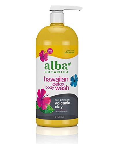 Alba Botanica Body Wash - Detoxifies with Volcanic Clay, Plant-Based Ingredients - 32oz