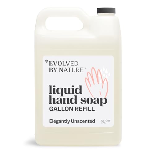 Evolved By Nature Hand Soap Refill - Hydrating Peptides for Soft Skin, Unscented - 128oz