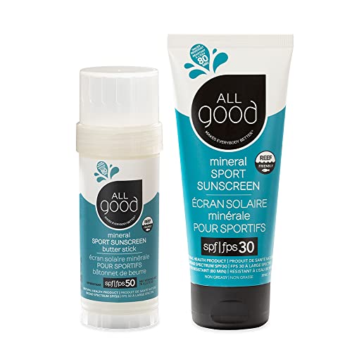 All Good Sport Sunscreen Pack - Broad Spectrum UV Protection, Reef Friendly - SPF 50 & 30