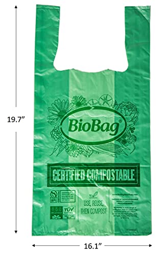 BioBag Compost Bags - 100% Certified Compostable, 12 lb Capacity, 500 Count, 16.1" x 19.7"