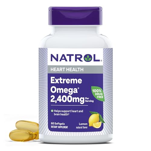 Natrol Omega-3 Extreme Softgels - Supports Heart, Brain & Eye Health - 60 Count