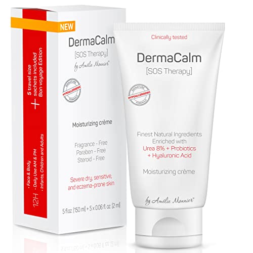 DermaCalm SOS Eczema Cream - Relieves Itching & Dryness, Urea 8%, Probiotics - 5 Sachets