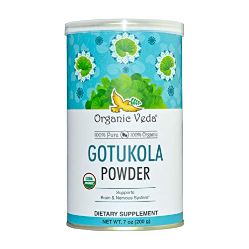 Organic Veda Gotu Kola Powder - 100% Pure Non-GMO Brain Support, Vegan - 7oz