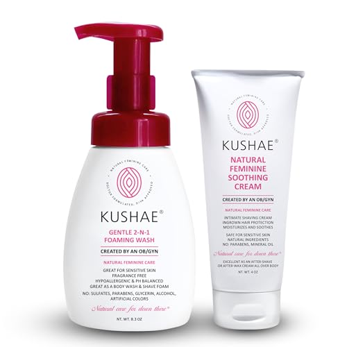 Kushae Feminine Wash Bundle - pH Balancing & Odor Control, All-Natural Ingredients - 2 Items