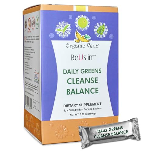 Organic Veda BeUslim Daily Greens - Boosts Digestion & Immunity, 30 Sachets