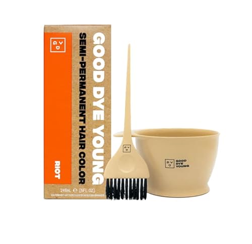 Good Dye Young Hair Dye Kit - Ultra-Vibrant Neon Orange, Conditioning Formula - Includes Brush