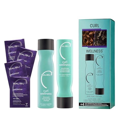 Malibu C Curl Wellness Collection - Hydrating, Frizz Control Hair Care Set for Curls - 2pc