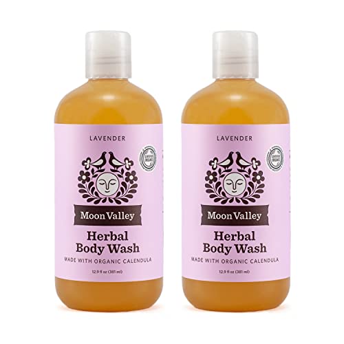 Moon Valley Lavender Herbal Body Wash - Moisturizing, Vegan, Natural Ingredients - 12.9oz, 2-Pack