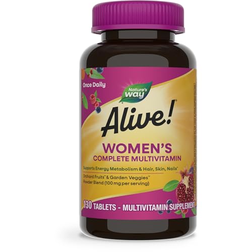 Nature's Way Alive! Daily Multivitamin for Women - Supports Energy, Hair & Skin - 130 Tablets