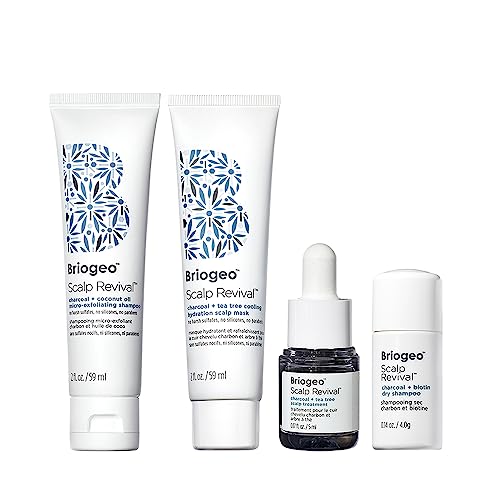 Briogeo Scalp Revival Treatment Kit - Soothes Itchy Scalp, Detoxifies & Hydrates - 4 Minis