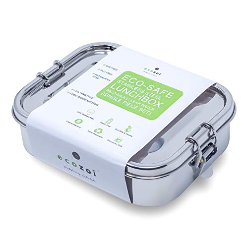 ecozoi Stainless Steel Lunch Box - Leak Proof, BPA Free, Bonus Pod, Dishwasher Safe - 24oz