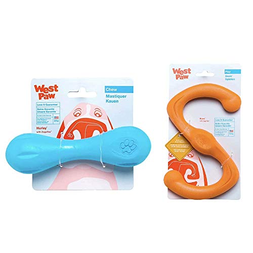 West Paw Dog Tug & Chew Toy Set - Durable, Lightweight, Non-Toxic, Recyclable - Small, 2-Pack