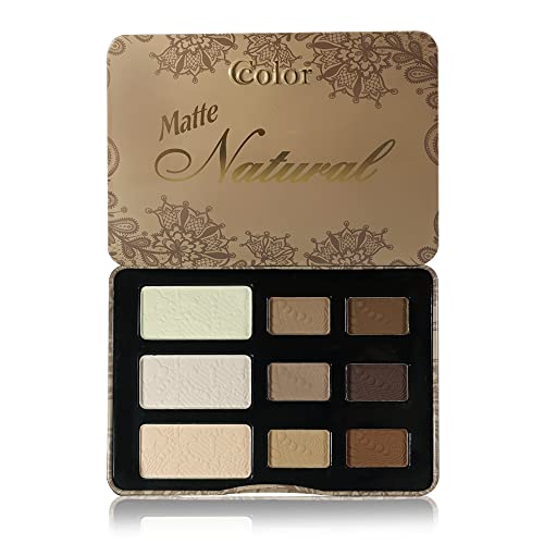 Ccolor Cosmetics Matte Natural Eyeshadow Palette - Highly Pigmented, Long-Wearing, 9 Shades