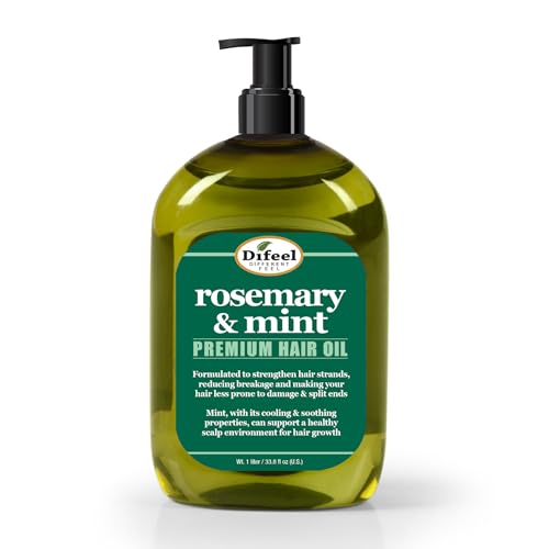 Difeel Rosemary Mint Hair Oil - Nourishing Biotin for Healthy Growth, Large 33.8oz