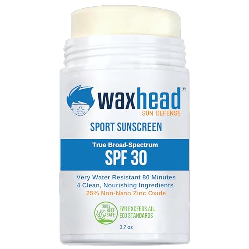 Waxhead Sunscreen Stick - Zinc Oxide Protection for Sensitive Skin, Biodegradable - 3oz