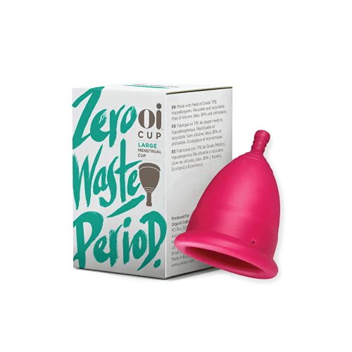 Oi | Menstrual Cup - Hypoallergenic, Leak-Free, Reusable for 12 Hours - Large, 30ml