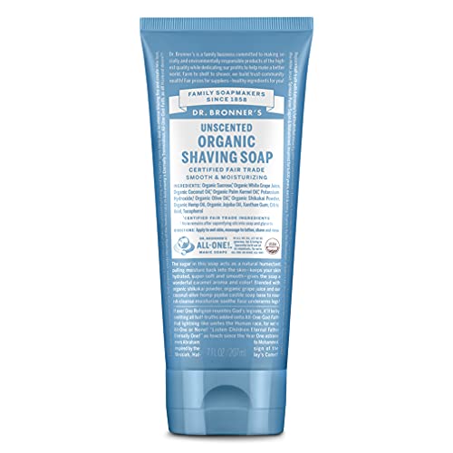 Dr. Bronner's Organic Shaving Soap - Moisturizes & Soothes with Fair Trade Ingredients - 7oz