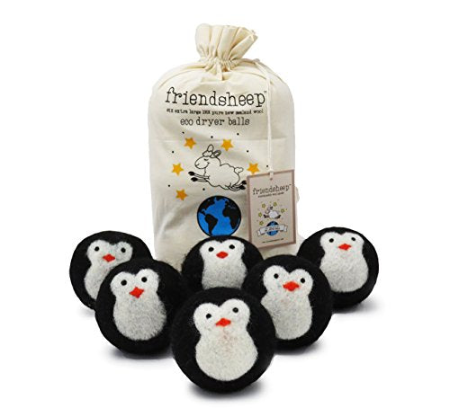 Friendsheep Wool Dryer Balls - Organic, Hypoallergenic, 1000+ Loads, Extra Large, 6 Pack