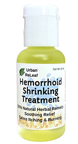 Urban ReLeaf Hemorrhoid Treatment - Soothing Relief, 100% Natural Vegan Formula - 15ml