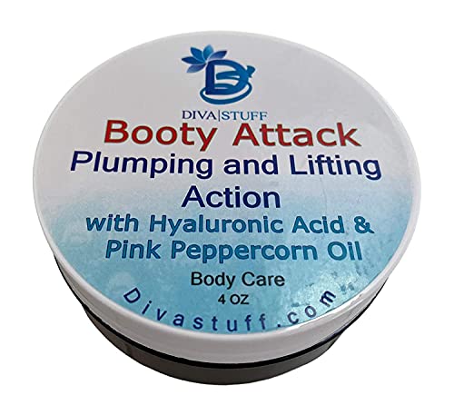 Diva Stuff Booty Attack Body Cream - Plumps, Tones & Smooths with Hyaluronic Acid - 4oz