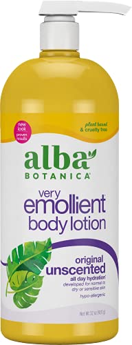 Alba Botanica Body Lotion - Hydrating, Hypo-Allergenic, 100% Vegetarian - 32 oz Unscented