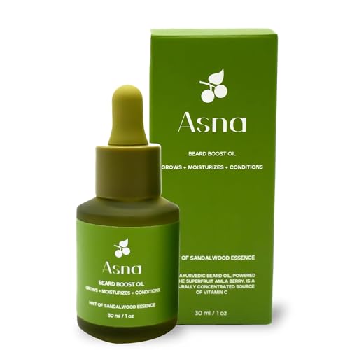 Asna Beard Boost Oil - Nourishing & Moisturizing, Promotes Growth with Amla & Vitamins - 1.7oz