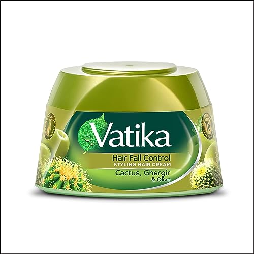 Vatika Naturals Hair Fall Control Cream - Nourishes & Strengthens with Cactus, Olive - 140ml