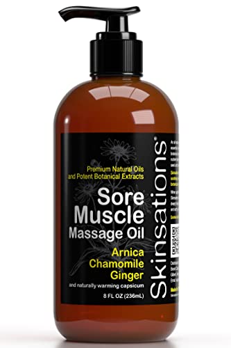 Skinsations Massage Oil - Warming Relief for Sore Muscles, Organic Ingredients - 8oz